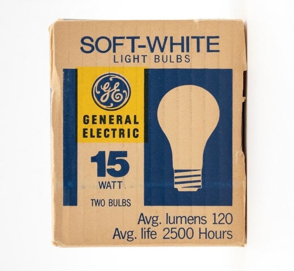 Vintage GE Soft-White 15W Light Bulbs 2-Pack NOS A15 Incandescent Soft White